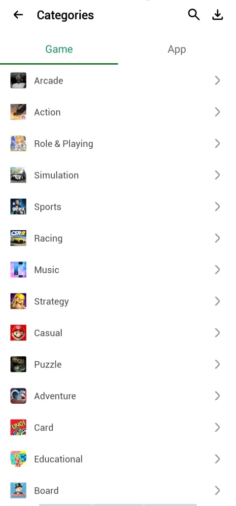 HappyMod 7 Categories