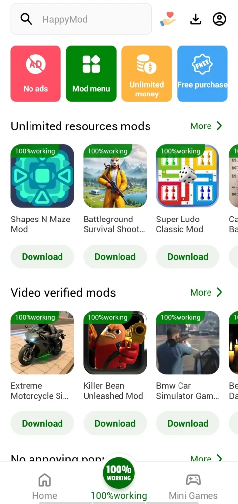 Guest Mode Access HappyMod